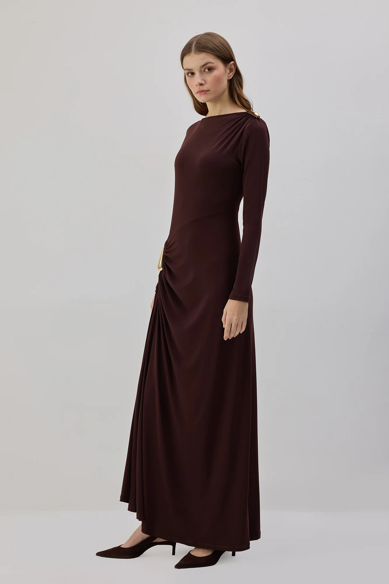 Chocolate Charm Maxi Dress - Image 5