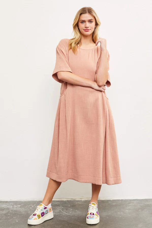 Lyla Gauze Maxi Dress - Image 4