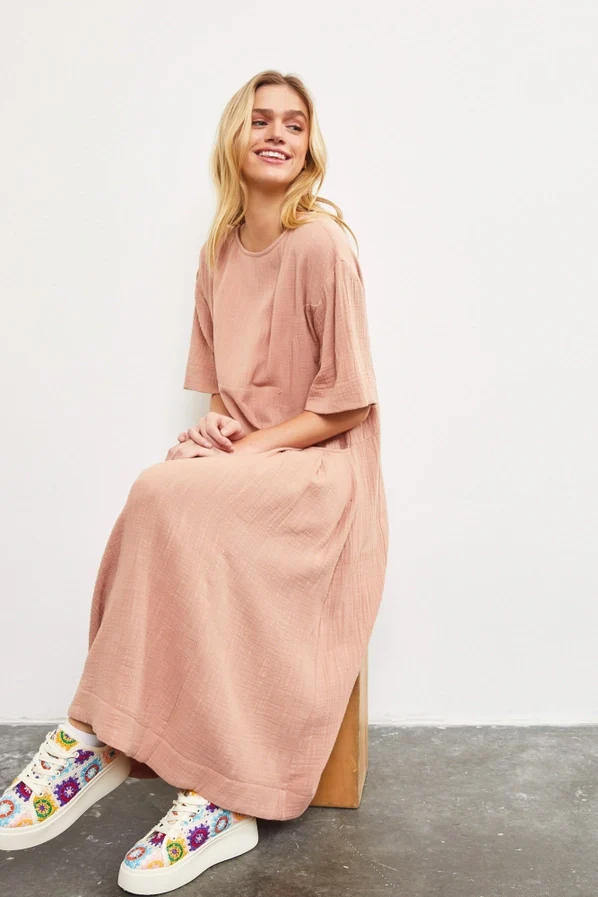 Lyla Gauze Maxi Dress - Image 6