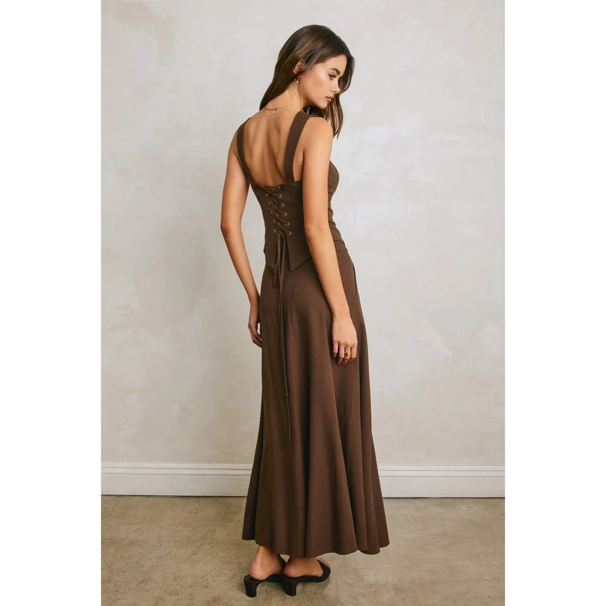 Linen Flared Maxi Skirt - Image 4