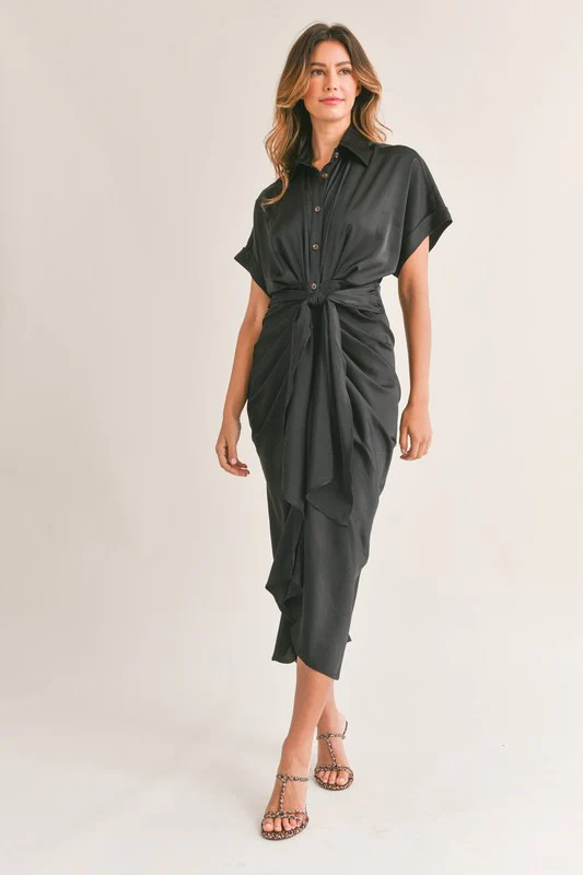 Malibu Dress Satin Short Sleeve - Image 8